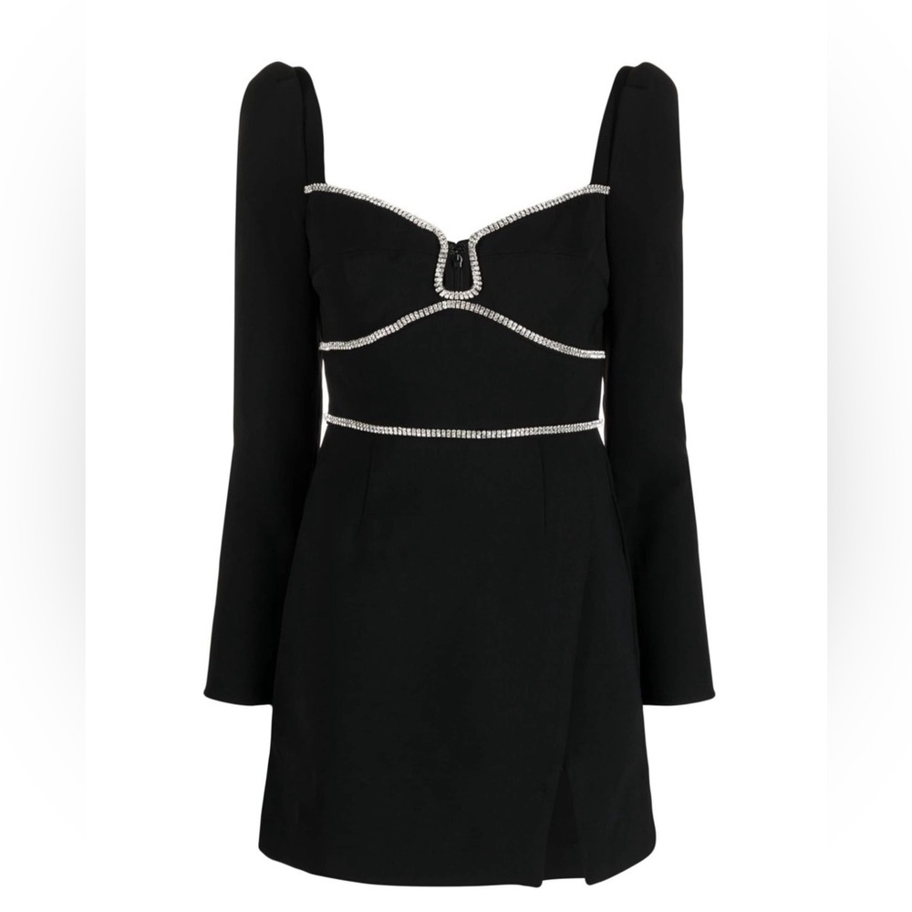 Self Portrait Diamanté Trim mini dress
